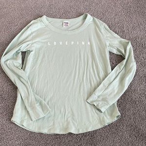 VS PINK L long sleeve shirt, light green
